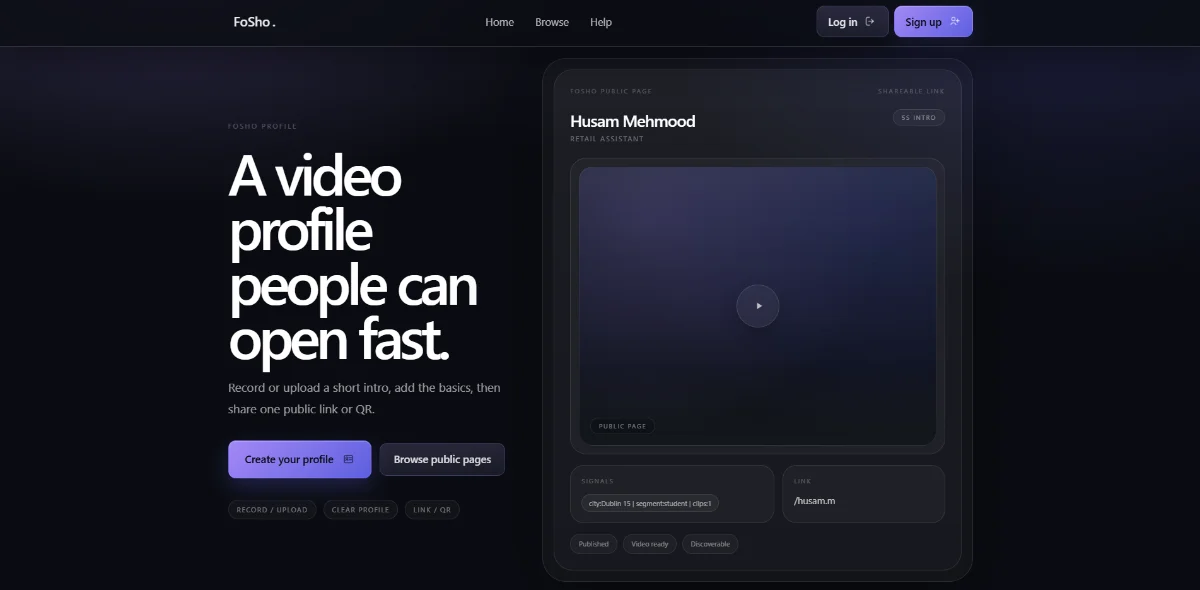 FoSho web app